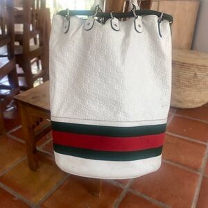 Gucci Riva Aquariva Yacht Bag with Red and Green Stripes